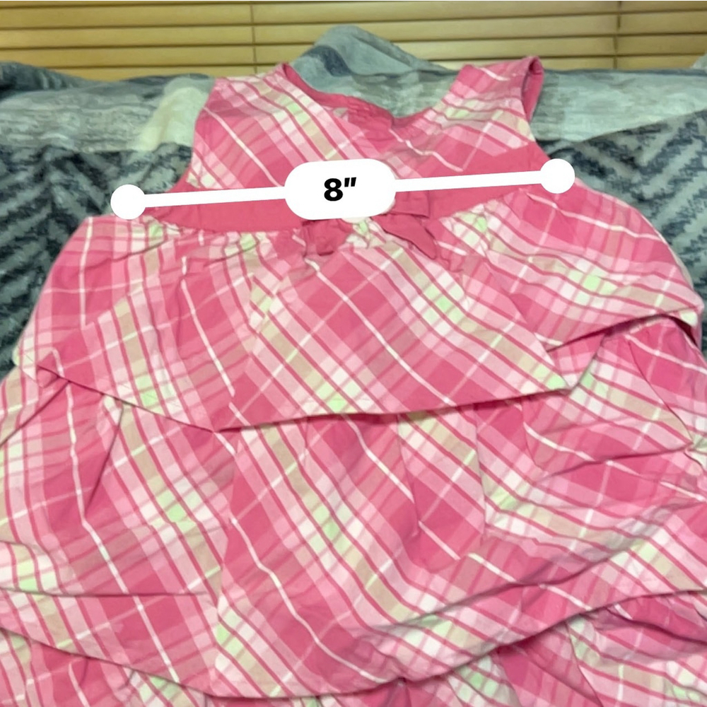 Gymboree Baby Pink Plaid Ruffle Dress 18-24M Flower Accent - Picture 6 of 7